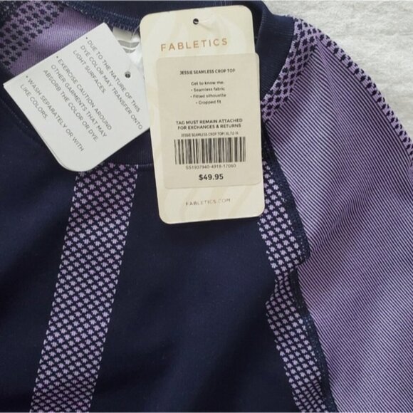 FABLETICS NWT Purple "Jessie" Seamless Crop Top- XL - RARE - Picture 5 of 10